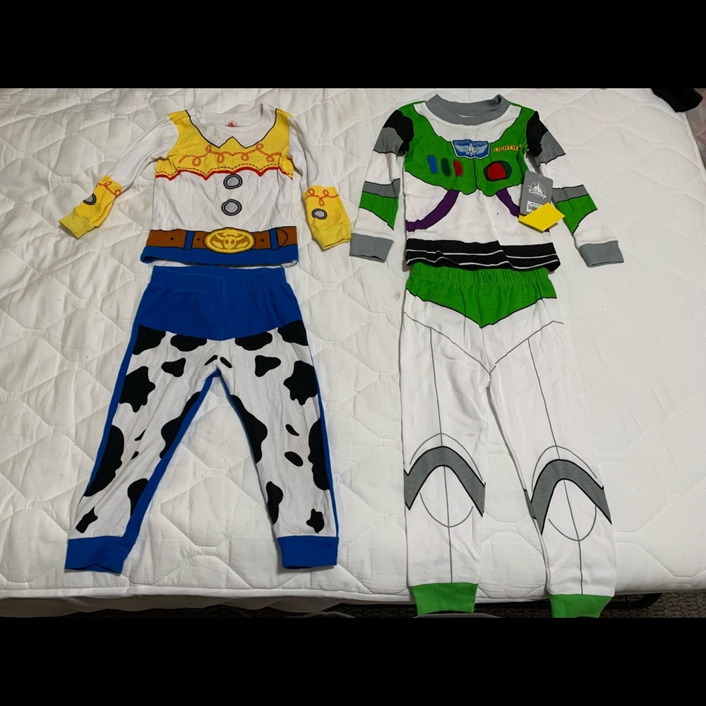 Disney toy story buzz and woody characters Halloween pjs toddler boy 2T costume